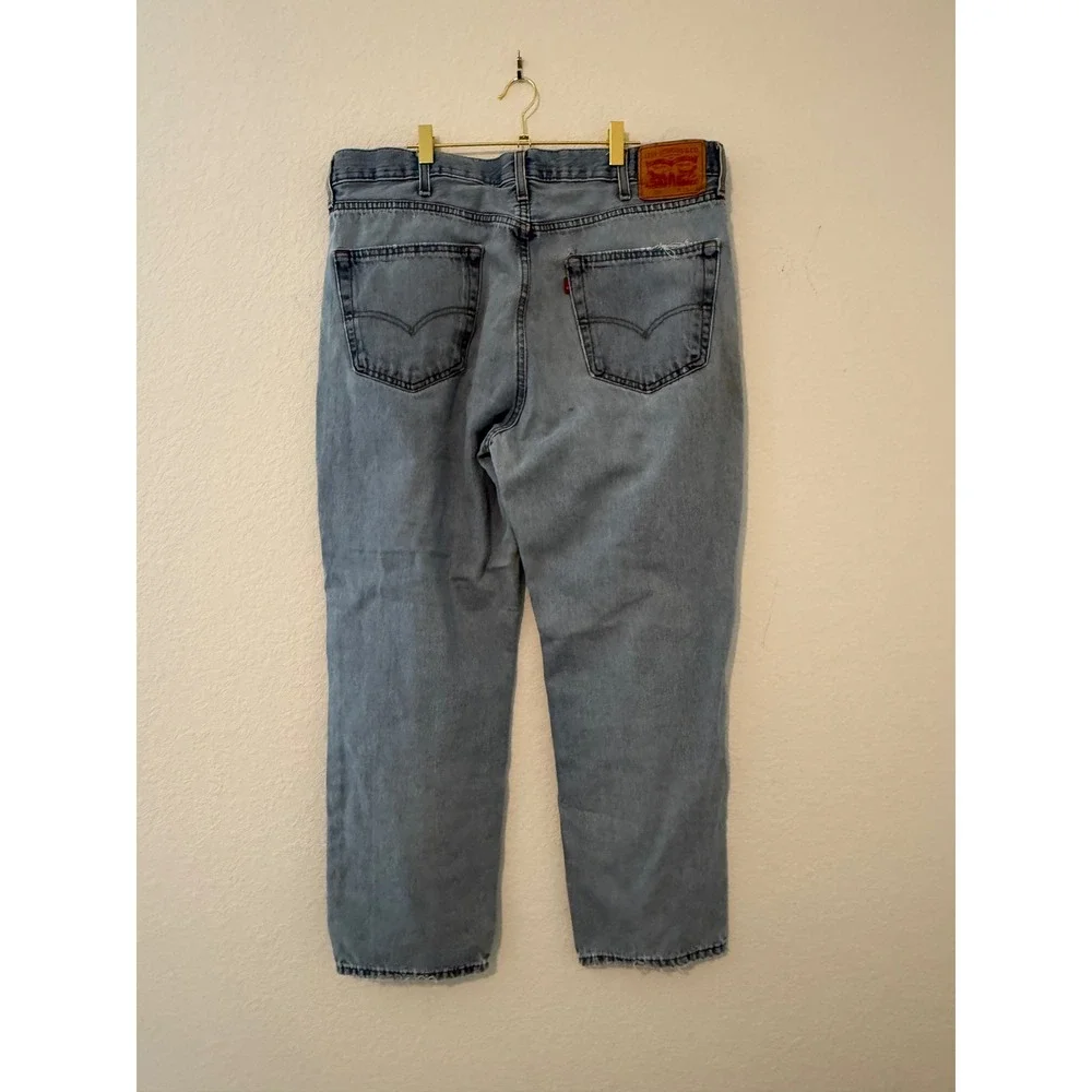 Levis 550 Relaxed Fit Tapered Leg Jeans Light Wash Denim Mens 38x30